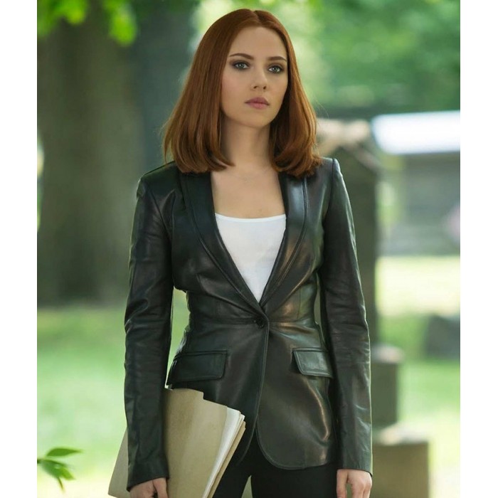 Black Widow Captain America Winter Soldier Leather Blazer